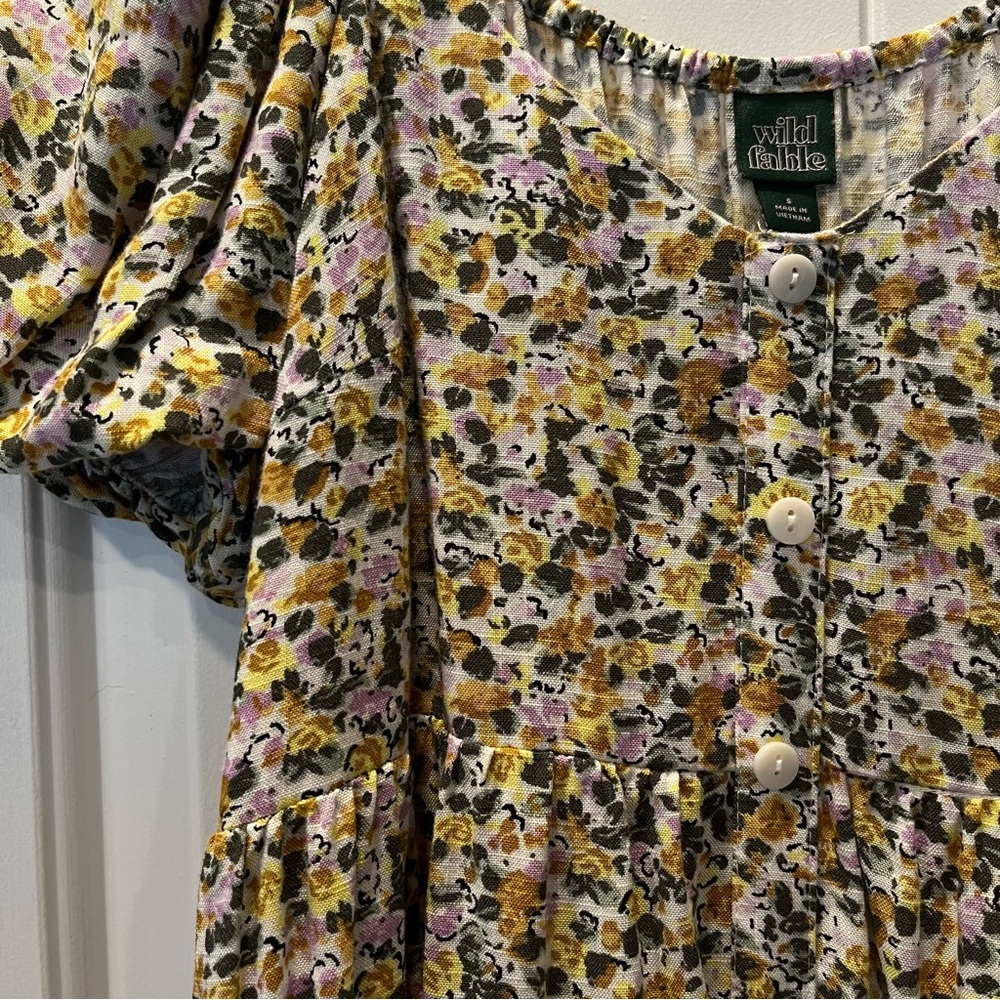 Wild Fable Babydoll Puff Sleeve Floral Dress